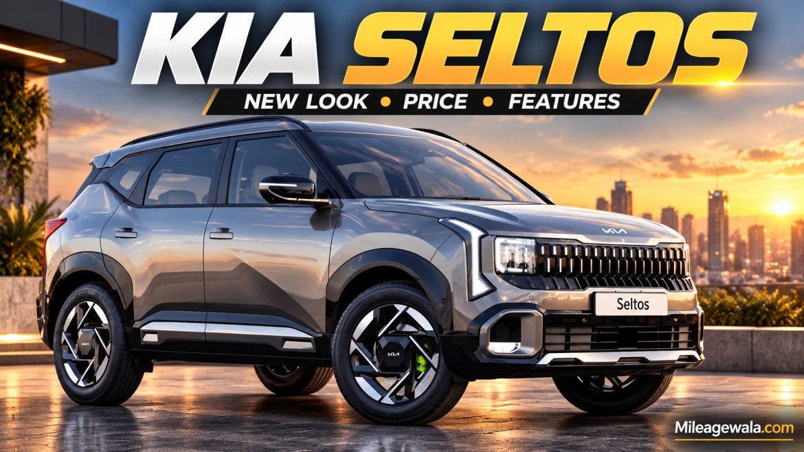 Kia Seltos Hybrid 2027 SUV featuring redesigned LED headlights, bold front grille and modern exterior styling.